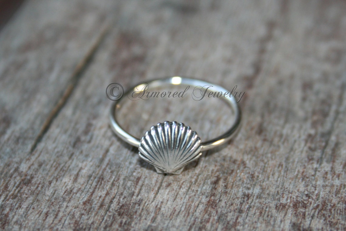 Seashell Sea Shell Ring Sterling Silver Sea Life Ocean Etsy