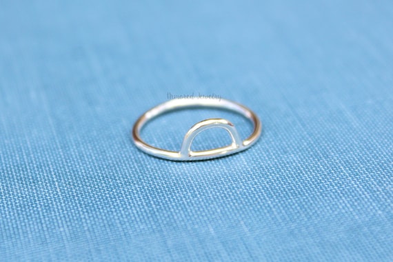 Dainty Ring Layering Rings Sterling Silver Sun Ring Silver Sunrise Ring Arc Ring Stacking Ring Sunrise Ring Arch Ring Midi Ring