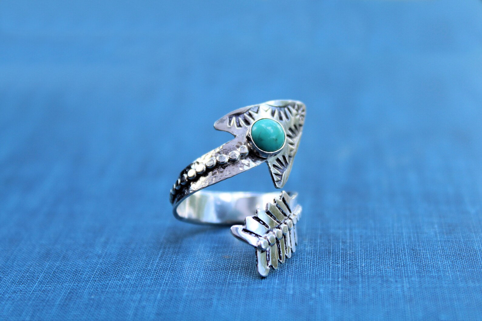 Follow Your Arrow Turquoise Ring Sterling Silver Arrow Ring Etsy