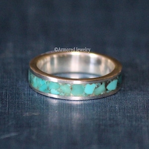 Sterling Silver Turquoise Inlay Ring, Inlay Jewelry, Mens wedding ring, Womens wedding ring, mens jewelry, mens turquoise ring, mens ring