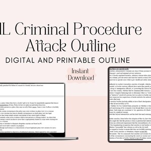 Criminal Procedure Attack Outline PDF | Crim Pro Study Guide | Law School Exam Prep | Law Student Notes | Digital Download