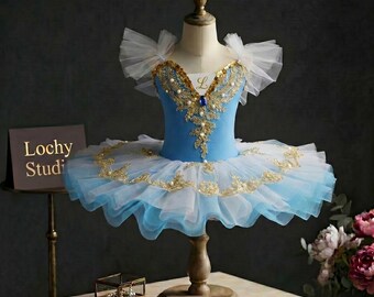 Abito tutù monogrammato per bambina, costume da ballerina per servizio fotografico in studio, abito da balletto per bambina, abito da spettacolo in tulle per saggio e compleanno