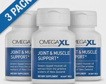 OmegaXL Joint & Muscle Support, Green Lipped Mussel Oil, 60 Soft Gels (3 Pack)