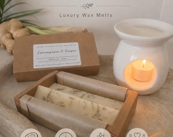 Lemongras & Ingwer Duftmelts / Kokosnusswachs / Stark duftende Wachs Melts / Lang anhaltende Wachs Melts / Lang anhaltender Raumduft / Geschenk für Sie