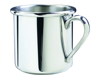 Engravable /'Pannikin/' Pewter Baby Cup