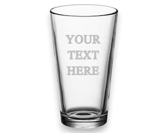 Personalized Pint Glass, Custom Pint Glass Groomsman, Engraved/ Etched Beer Glass, Personalized Wedding Party Gift