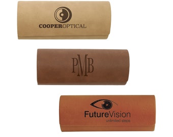 Personalized Faux Leather Eyeglass Case | Sunglasses Case | Choice of Color