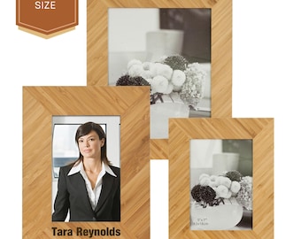 Personalized Picture Frames, Engraved Bamboo Customized Picture Frames, Personalized Wood Frame, Custom Wood Frame
