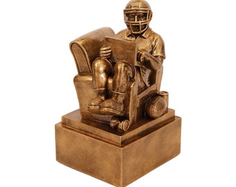 Fantasy Football Award - Football Trophy - Antique Gold Finish