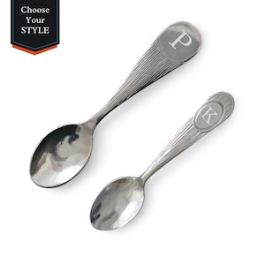 Personalized Baby Spoon, Pewter Baby Spoon, Monogrammed Baby Gift, Custom Baby Keepsake, Newborn Gift, Personalized Christening Gift