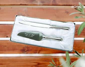 Engraved Birthday Westwood Cake Server and Knife Set - Boy