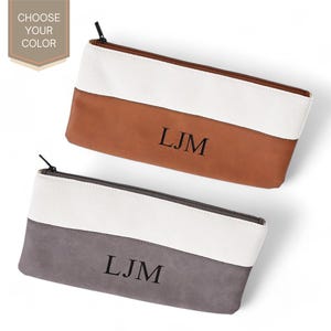 Monedero personalizado para mujer, neceser pequeño personalizado, bolsitas para monedero, neceser con cremallera, piel sintética y lona.