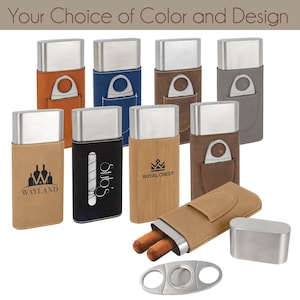 Personalized Cigar Cases For Men And Women, With Cutter, Small Cigar Carrying Case, Engraved Cigar Gifts, Cigar Travel Case Accessories