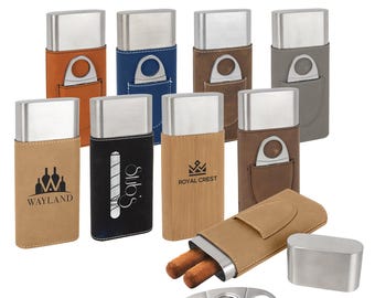Personalized Cigar Cases For Men And Women, With Cutter, Small Cigar Carrying Case, Engraved Cigar Gifts, Cigar Travel Case Accessories