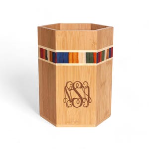 Personalized Bamboo Kitchen Tool Holder, Kitchen Utensil Holder Wood, Bamboo Utensil Crock