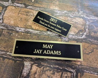 Custom Engraved Black Brass Nameplate - Design Options Available