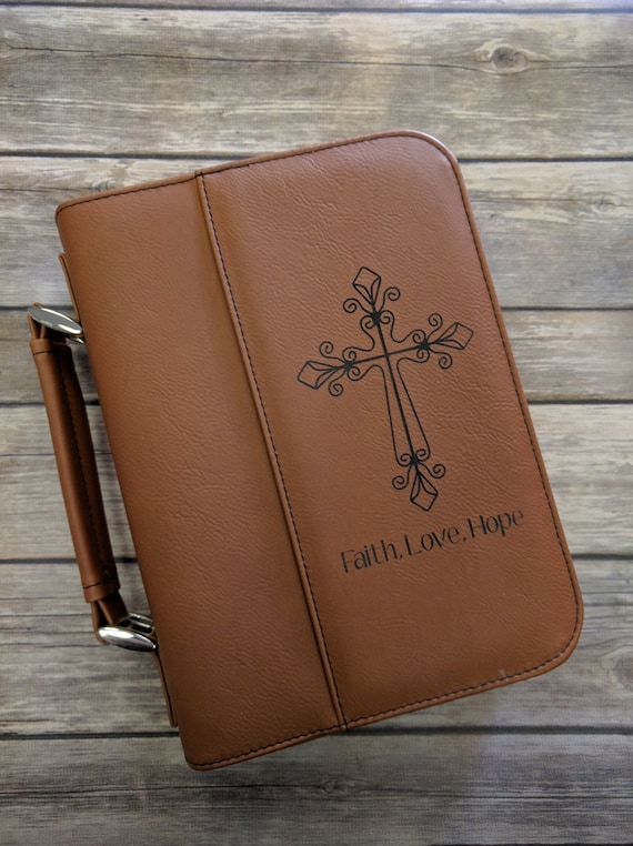 Small Leatherette Bible Cover with Handle and Zipper Etsy