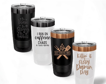 Personalized Travel Coffee Tumbler with Slider Lid Stainless Steel Tumbler Cups, Custom Gifts, Custom Insulated Tumblers With Names, 20 Oz