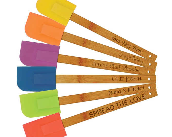Set of TEN - Personalized Baking Utensils - Engraved Cooking Spatula - Customized Silicone Spatulas - Cooking Custom Gift - Baking Tools