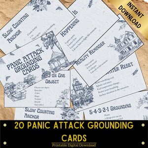 Cartes de prise de terre crise de panique, Cartes d'adaptation à l'anxiété, Cartes imprimables de soulagement de l'anxiété, Cartes d'apaisement, Téléchargement numérique, Santé mentale