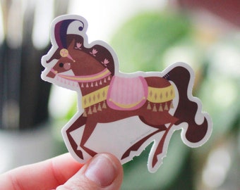 Parade Carousel Horse Die Cut Vinyl Sticker by Candice of Piq Design