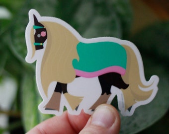 Black Forest Horse Die Cut Sticker by Candice of Piq Design