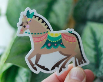 Fjord Carousel Horse Sticker Die Cut Vinyl by Candice of Piq Design