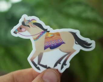 Mustang Carousel Horse Sticker Die Cut Vinyl by Candice of Piq Design