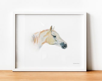 Arabian Horse Watercolor Portrait Print by Candice of Piq Design