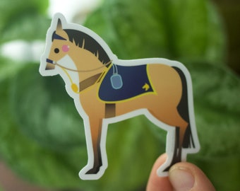 U.S. Cavalry Carousel Horse Sticker Die Cut Vinyl by Candice of Piq Design