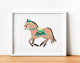 Tropical Fjord Carousel Print by Candice of Piq Design