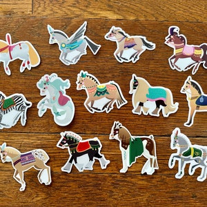 FULL SET of Carousel Horses Die Cut Stickers by Candice of Piq Design