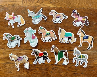 FULL SET of Carousel Horses Die Cut Stickers by Candice of Piq Design
