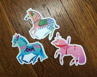 Fantasy Carousel Horses Die Cut Sticker Set by Candice of Piq Design