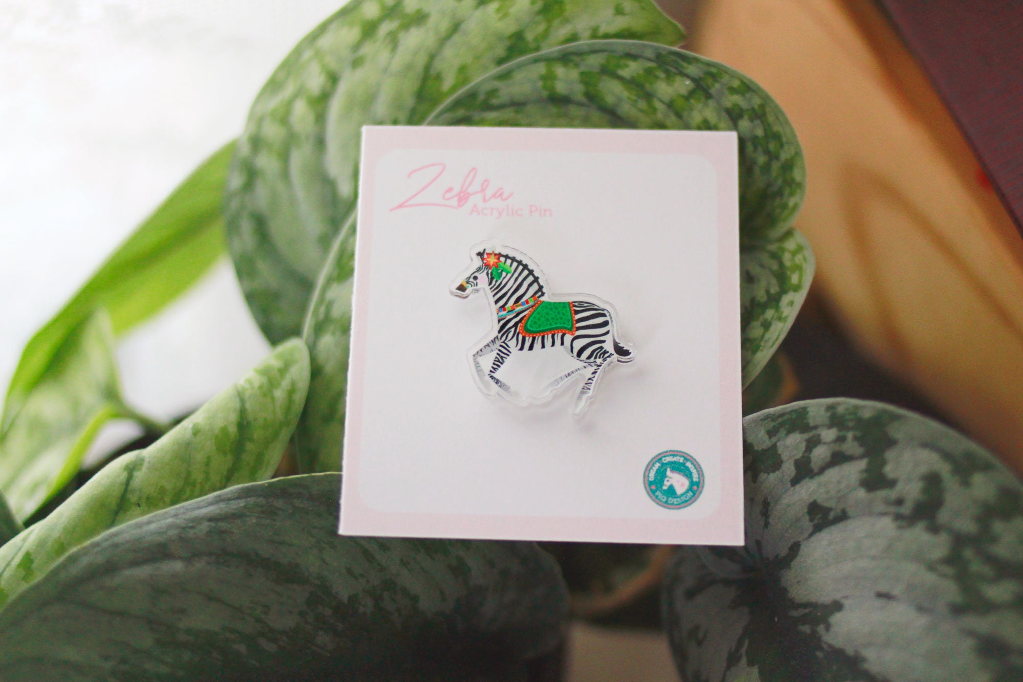 Zebra Acrylic Pin by Candice of Piq Design - Etsy