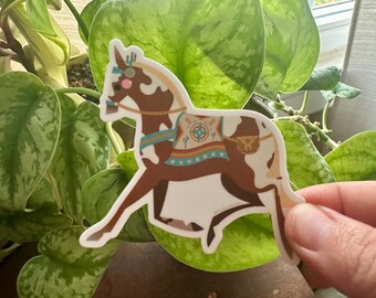 Mule Carousel Horse Sticker Die Cut Vinyl by Candice of Piq Design