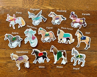 Pick 3 - Carousel Horses Die Cut Stickers by Candice of Piq Design