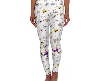 Leuke legging met luiaardyogapatroon | Legging met hoge taille