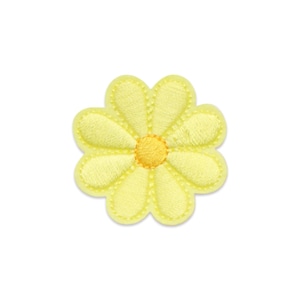 Gul prästkrage-lapp | Stryk-på-broderi-applikation (3,8 x 3,8 cm)