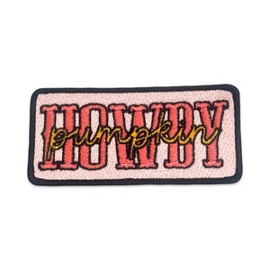 Howdy Pumpkin Patch / Aplique bordado termoadhesivo (2"x4")