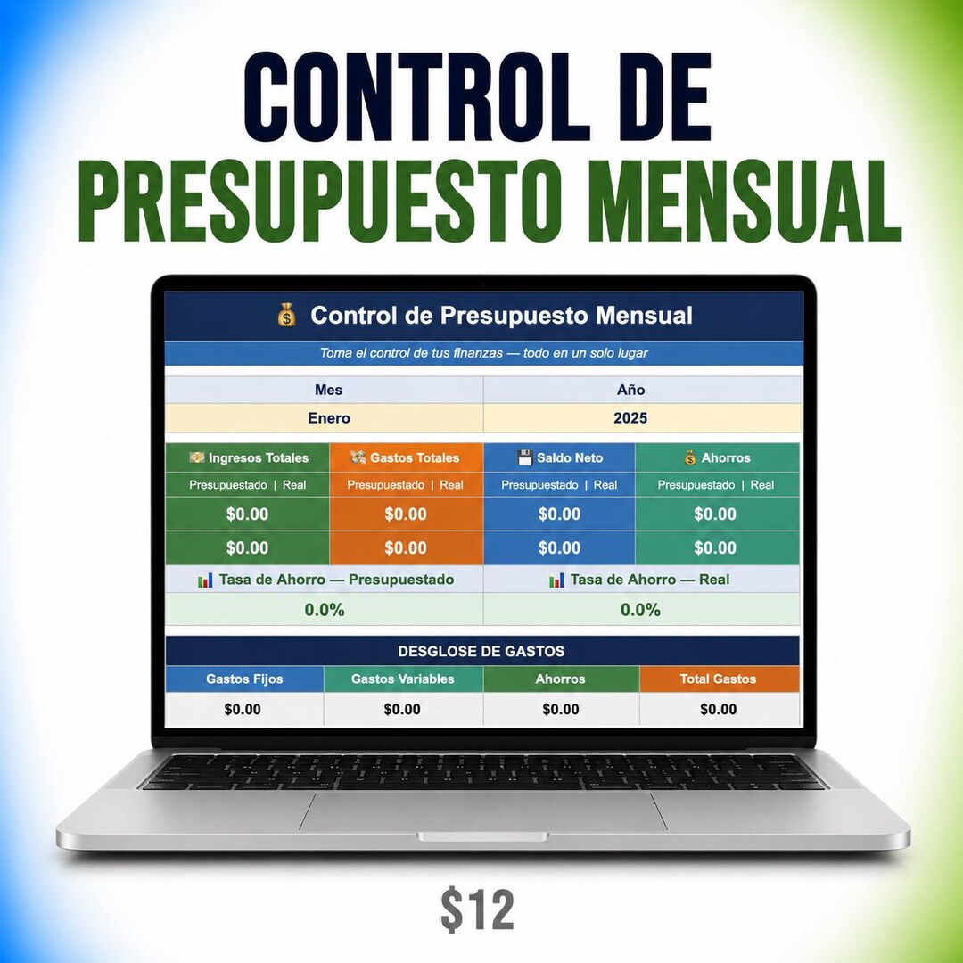 Control De Presupuesto Mensual | Plantilla Google Sheets Y Excel ...