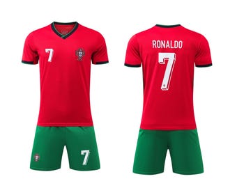 Kids 2 pc Soccer Jersey Shirt and Short Set / Cristiano Ronaldo