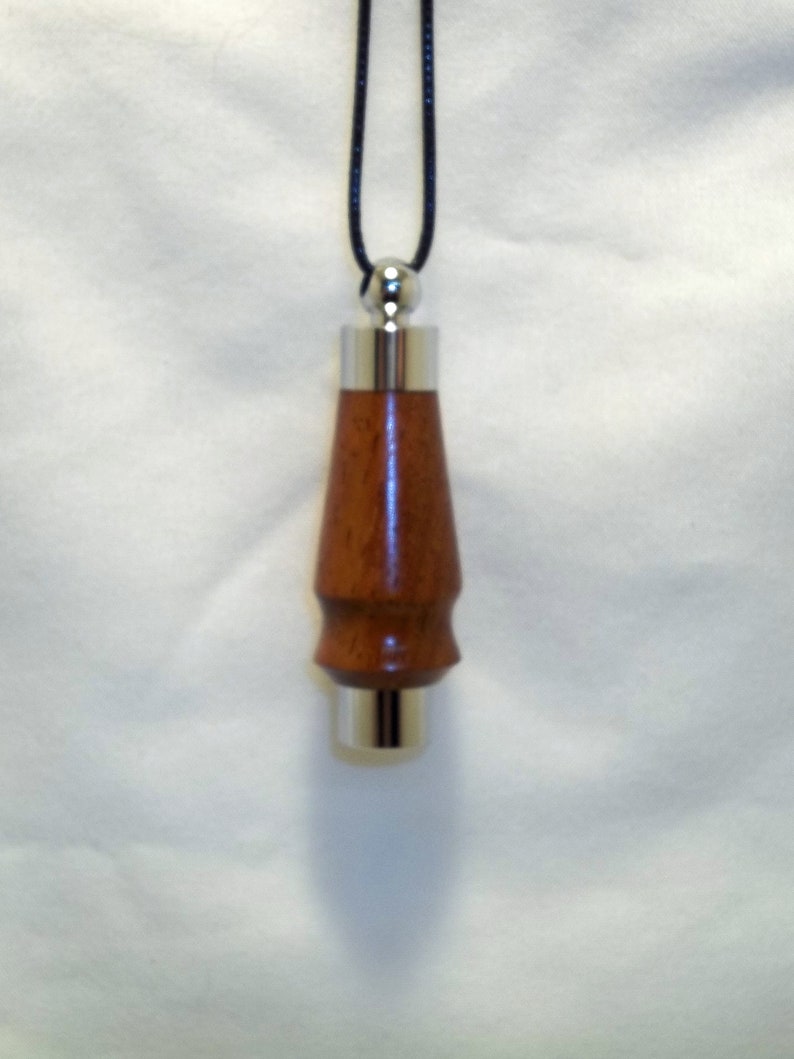 Memorial Cremation Jewelry Ashes Necklace Cherry Wood Artistic Hand Turned Wooden Keepsake Pendant