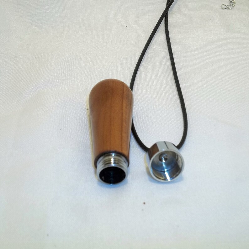 Red Cedar Artistic Hand Turned Wooden Keepsake Pendant Memorial Cremation Jewelry Ashes Necklace
