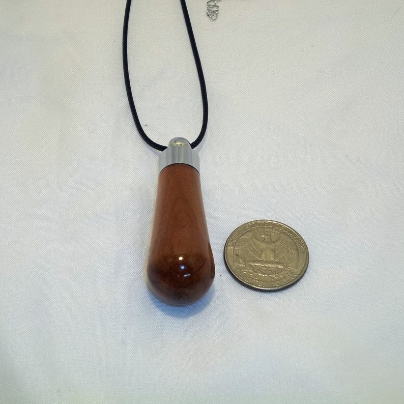 Red Cedar Artistic Hand Turned Wooden Keepsake Pendant Memorial Cremation Jewelry Ashes Necklace