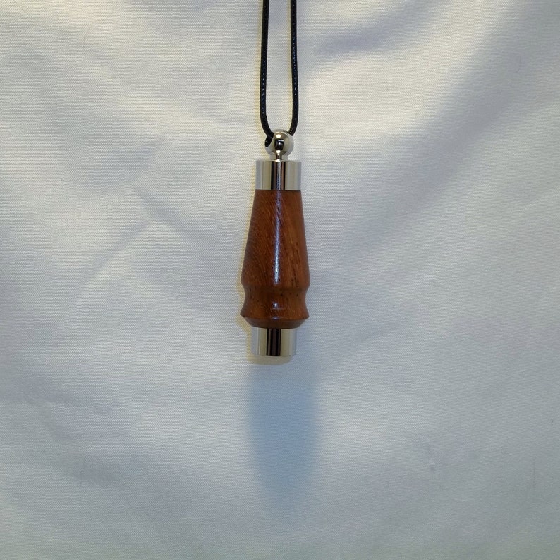 Memorial Cremation Jewelry Ashes Necklace Cherry Wood Artistic Hand Turned Wooden Keepsake Pendant