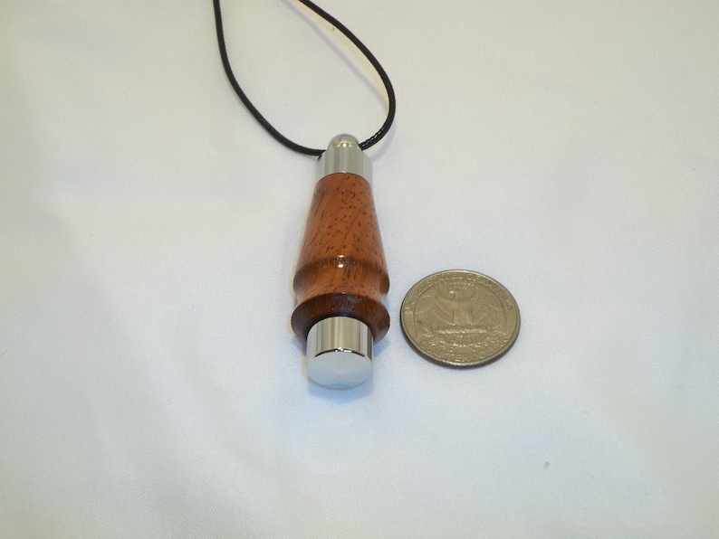 Memorial Cremation Jewelry Ashes Necklace Cherry Wood Artistic Hand Turned Wooden Keepsake Pendant