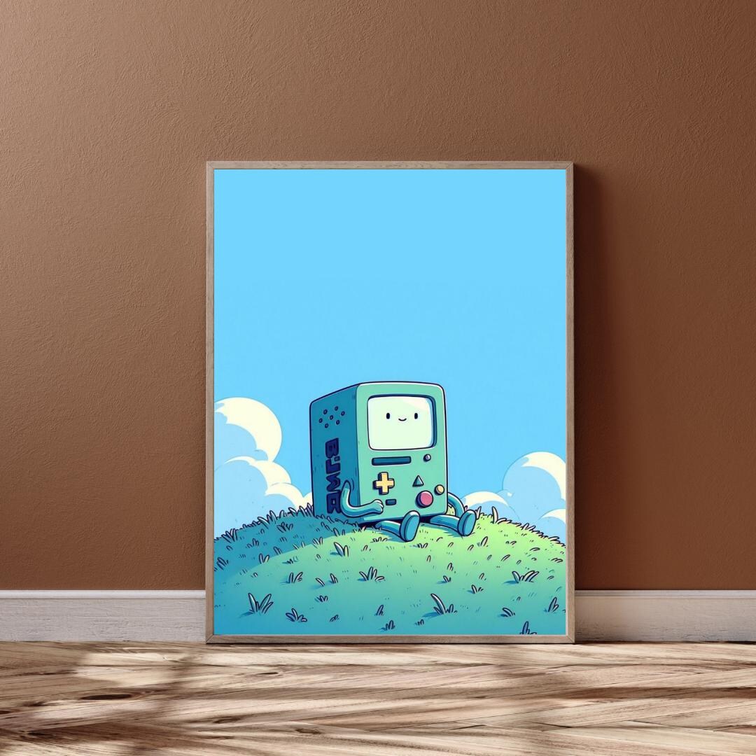 BMO Poster | Adventure Time Wall Art | Cute Cartoon Print | Gift for ...