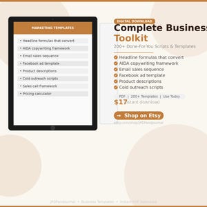 Entrepreneur Complete Business Toolkit | 200+ Templates | Marketing Sales Email Scripts | Business Guide | Digital Download