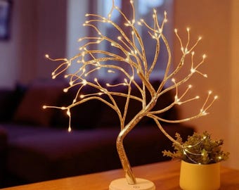 LED Tree Light Warm White Fairy Lamp USB Battery Decor Night Light